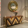 Stainless Steel 304 Polished Gold Decorative Framed Round Wall Mirror