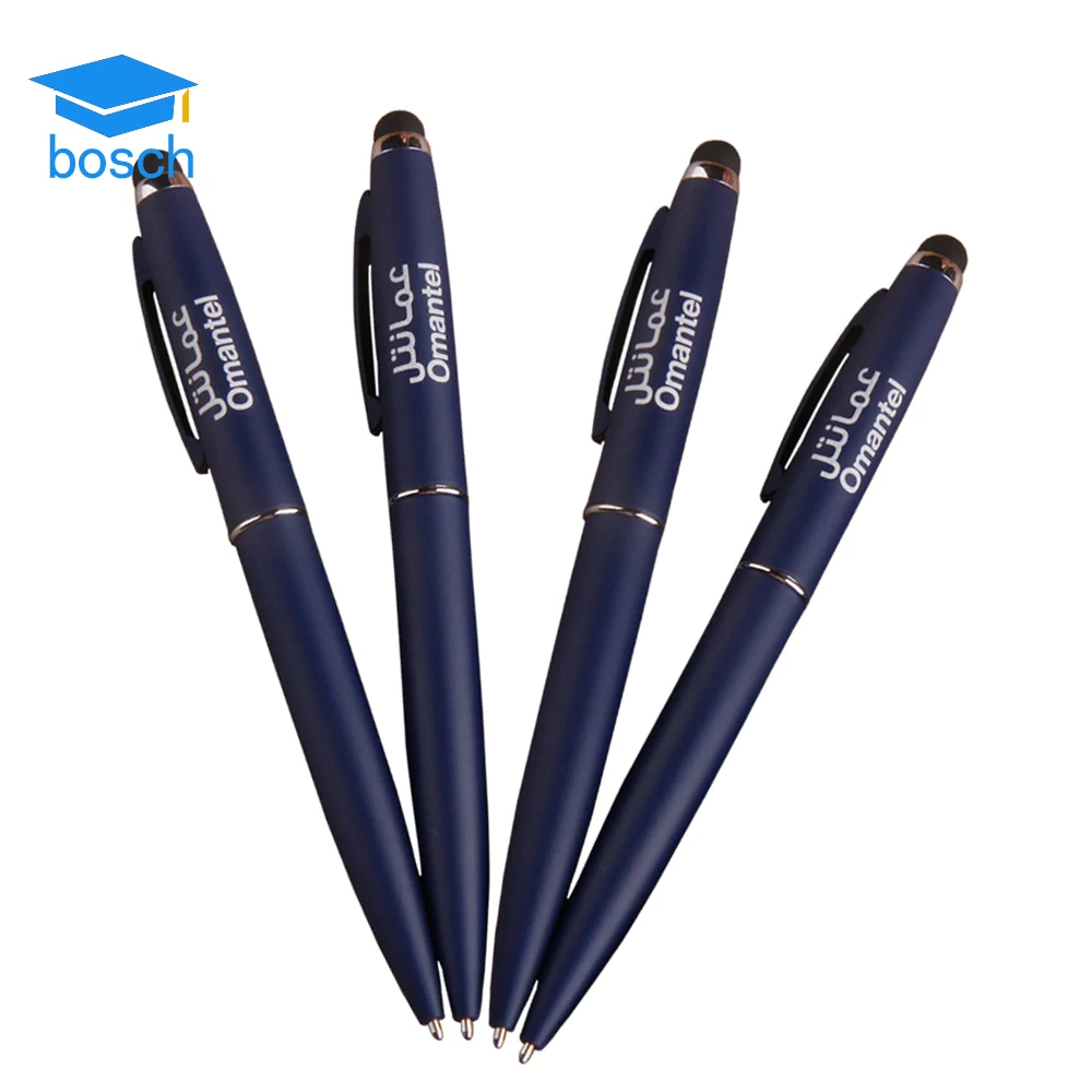 Best Quality Matte Blue Color Touch Pen Stainless Steel Metal Personalized Stylus Pen