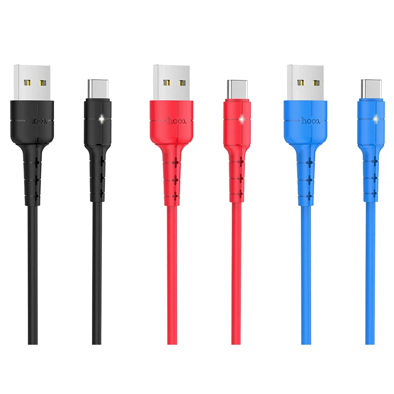 

HOCO X30 1.2M 2A Mobile Phone Charging USB Cable Type-C, Black/red/blue