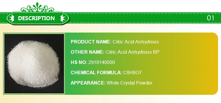 Hot sale food grade citric acid anhydrous