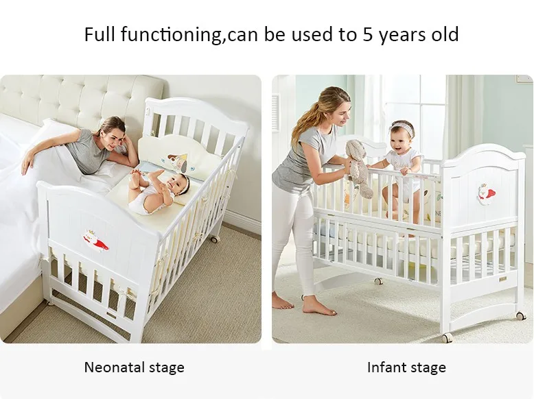 Kub Aidisi 6 In 1 Multifunctional Child Bed Extension Wooden Baby Crib
