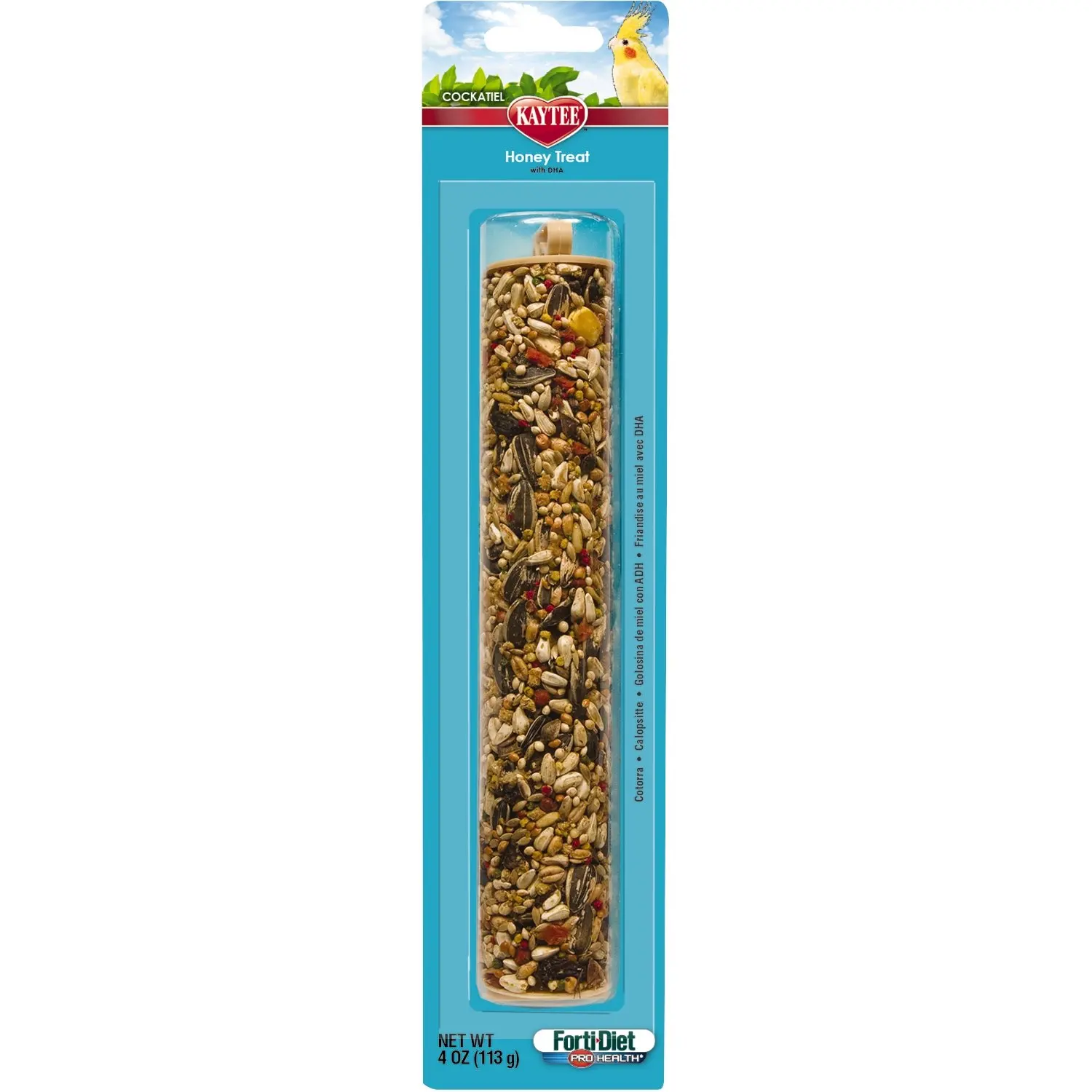 Kaytee Forti Diet Pro Health Honey Bird Stick Treats for Cockatiels, 4-Ounce