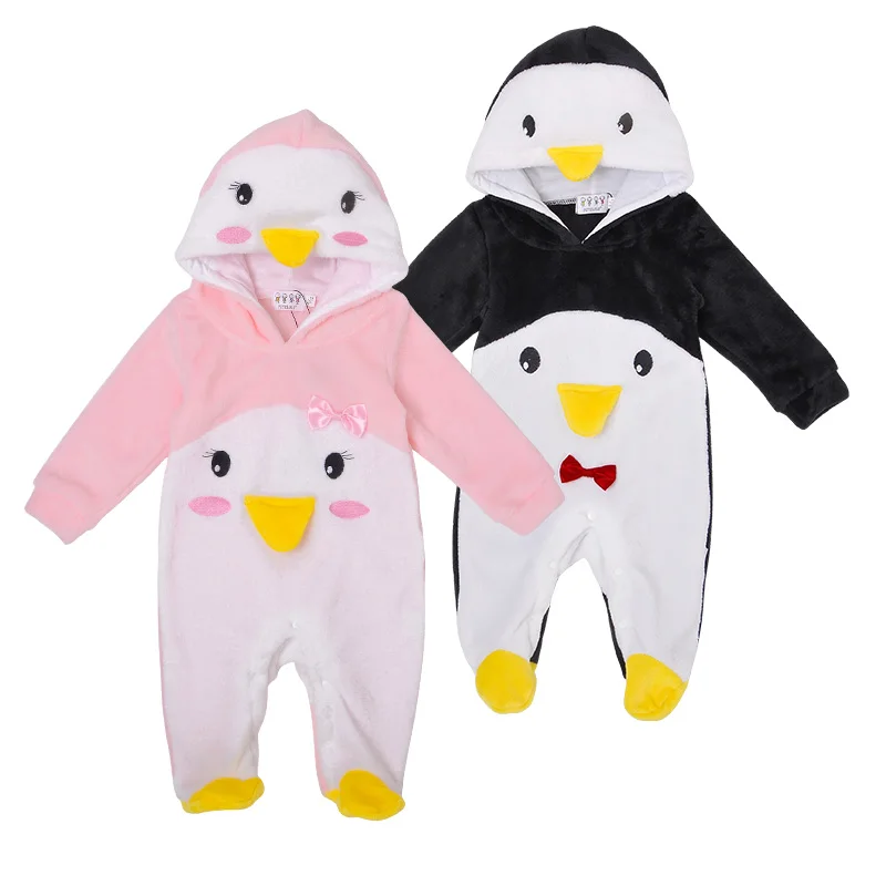 

Wholesale Jumpsuits Infant Girls Boys Cosplay Costumes Winter Animal Newborn Baby Rompers With, Gray
