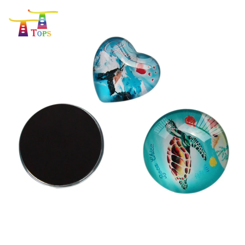 

3d Maldives 35mm Heart Dome Crystal 3D Glass Magnets Fish Shape Malaysia 3D Glass Magnet, Cmyk