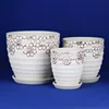 pearled glazed ceramic flower pots flowerpot garden pot plant pot planter with saucers111P-S5B