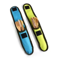 

2019 hiking camping outdoor portable bamboo travel cutlery set