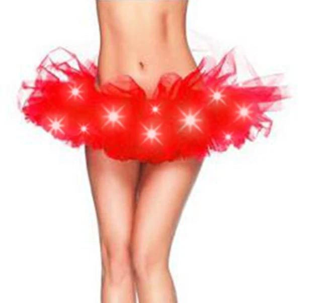 Wholesale solid color baby girls LED professional ballet tutu skirt
