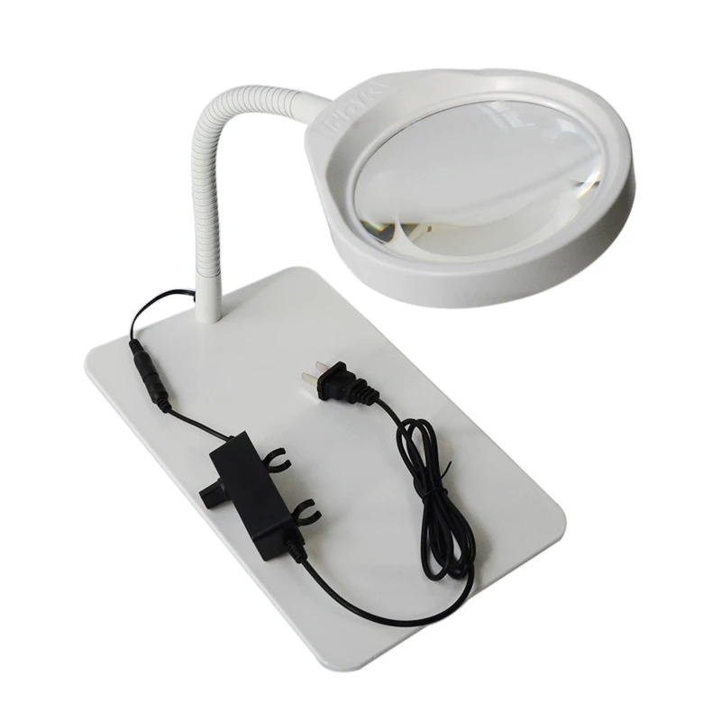 Loupe De Table Grossissante,Lampe De Bureau Portative 10x 125mm Avec