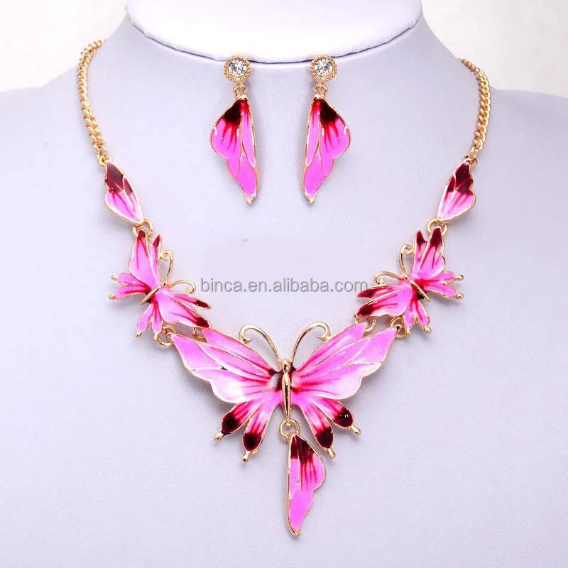 

Stock Jewelry set Butterfly Necklace and Earrings set Fashion jewelry set ST1008
