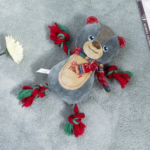 Image of christmas bear cute chew pet dog plush toys