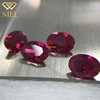 7# 5x7mm Oval cut synthetic red sapphire ruby corundum gem stone prices per carat gemstone for necklace