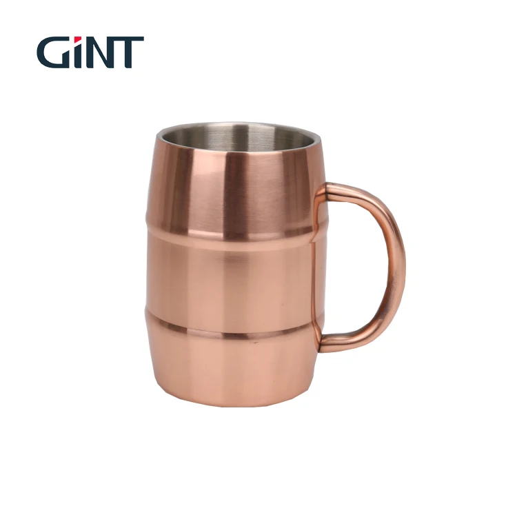 

double wall stainless steel clear thermo beer mug with handle