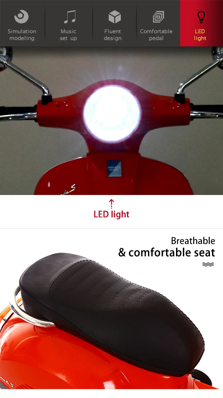 fashion design ride on motorcycle 36v with music and light