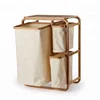 BSCI High Fashion Stable Washing Cloth Custom Wooden Bamboo Laundry Hamper