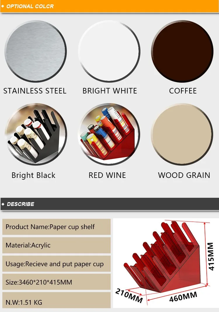 Soporte Vertical De 8 Compartimentos Para Tazas De Papel,Estante