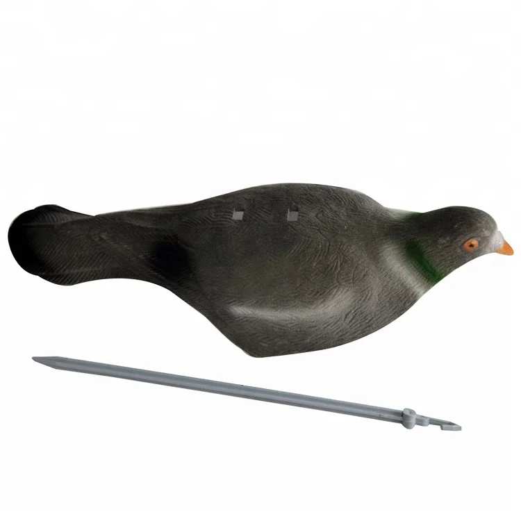 

Flocked Shooting Hunting Pigeon With Stick Pegs Flocked Pigeon Shell Decoy, As picture