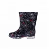 Pvc children waterproof light up wholesale anti slip half with spider web printed lining rain boots