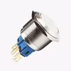 metal switch 22mm 4 pins flat metal pushbutton switch