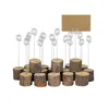 Rustic Wood Place Card Holders Round Shape Table Number Holder Stands Picture Photo Note Memo Clip for Wedding