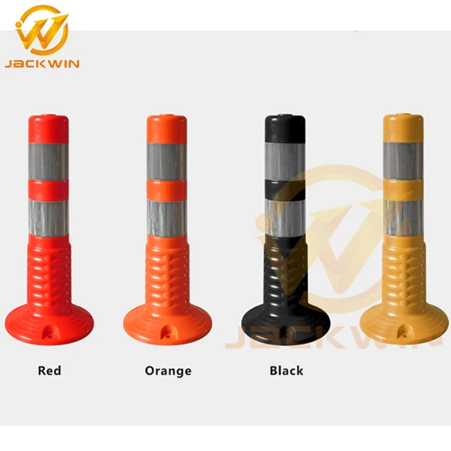 Looper-Tube Delineator Post With Reflective Bands & Black Rubber Base