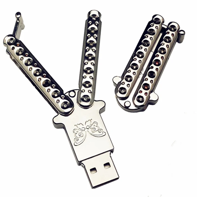 

Metal Factory Usb Stick Pen Drive 64Gb 2.0/3.0 Butterfly Knife Usb Flash Drive Memory Stick