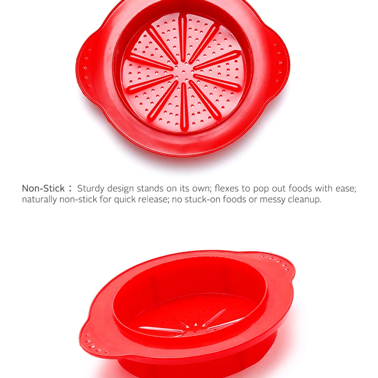 Heat Resistant Nonstick Folding Silicone Mini Round Microwave Safe