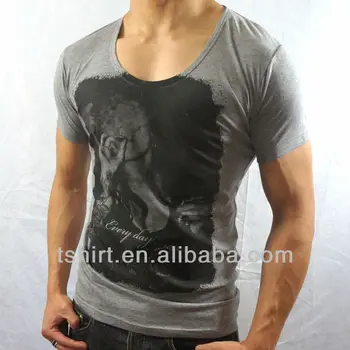 camisetas de cuello ancho hombre