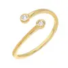 LOZRUNVE Jewellery Adjustable Custom Two Stones Double Solitaire Ring 925 Silver