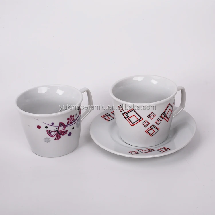Sublimation Design Ceramic Coffee Tea Cup And Saucer Wholesale Tea Cups