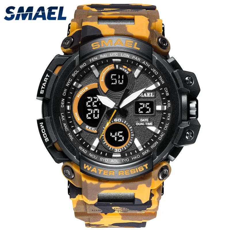 

SMAEL1708MC digital watch sport men analog watch, Blue,orange,khaki