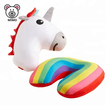 Reversible Microbeads Soft Plush Rainbow Unicorn Massage Neck