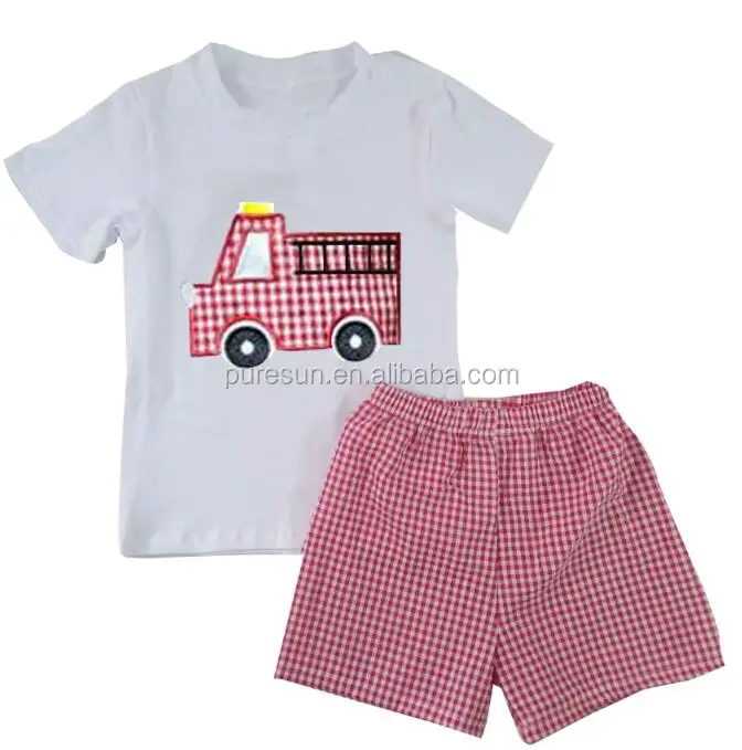 Wholesale Kids New Applique Design Summer Clothing Set Children Toddler