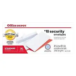 Premium Envelopes White 4 1//8in. x 9 1//2in. 10 100/% Recycled 76100 TM Pack of 100 Office Depot Lift Press