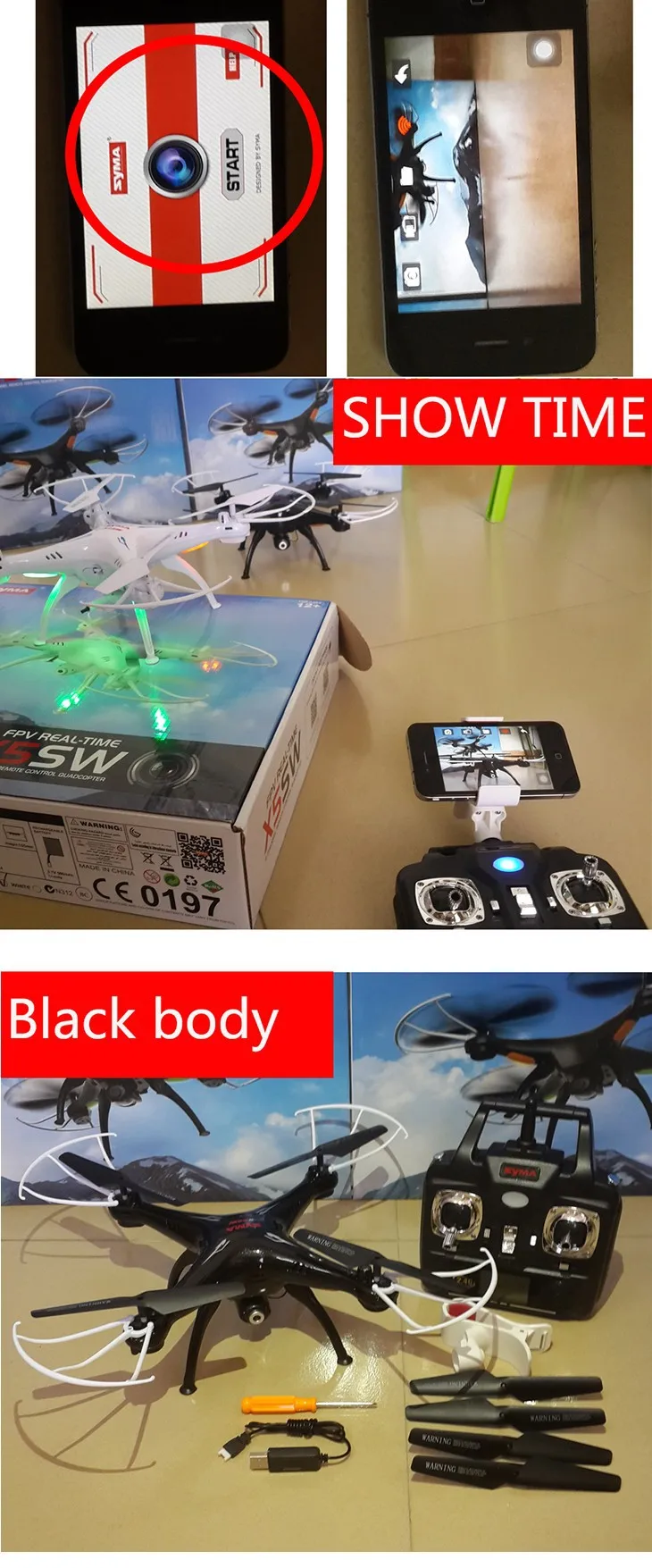 Free Shipping SYMA X5SW FPV With 2 MP Camera WIFI RC Drone Quadcopter 2.4G