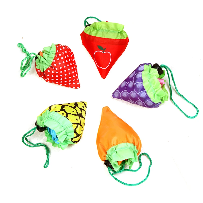 

Wholesale Eco Tote Bag Reusable Shopping Bag Strawberry Foldable Waterproof Shopping Bags