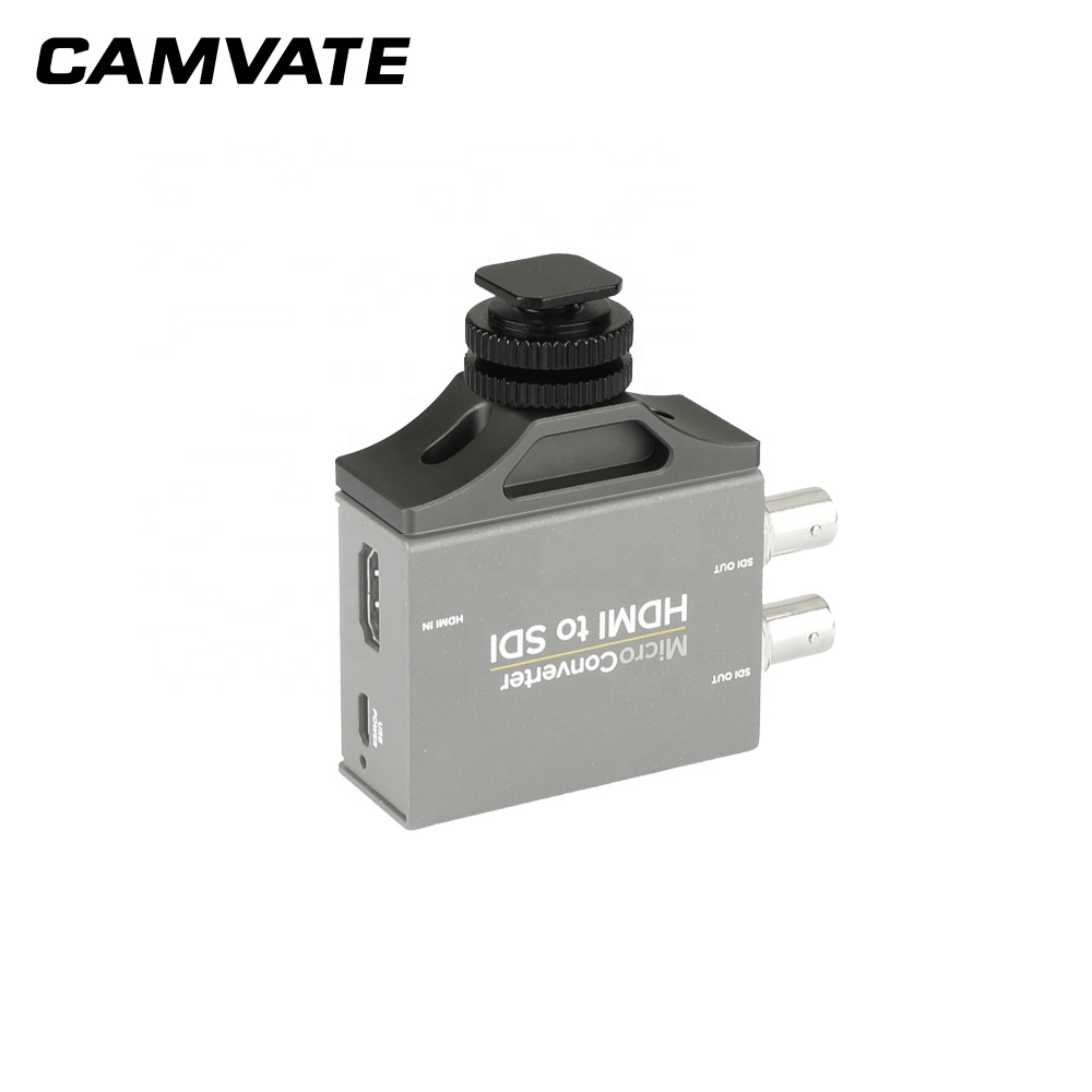 

CAMVATE Extension Support With Shoe Adapter For BlackMagic Mini Signal Converter, Black
