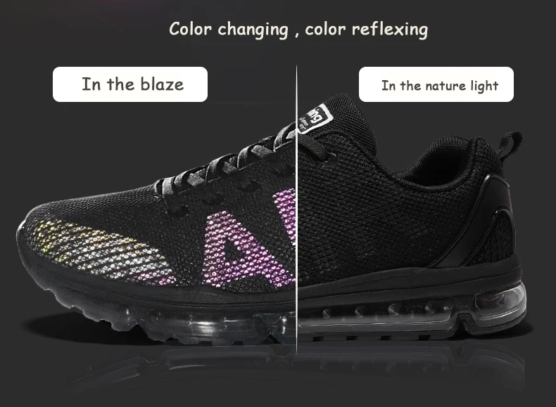 2019 New men's air cushion fashion sneaker lace casual shoe man flywire color change refex athletic couple nk shoe casual women