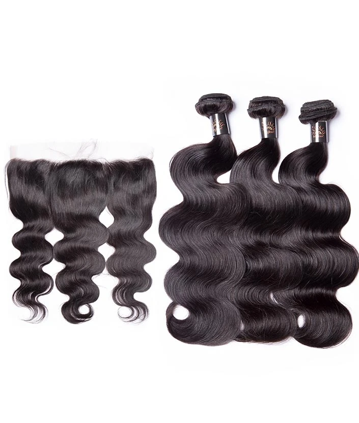 

Sunlight Brazilian Remy Hair Body Wave 3 Bundles With Lace Frontal,the wholesale best price body wave with lace closure, Natural colors