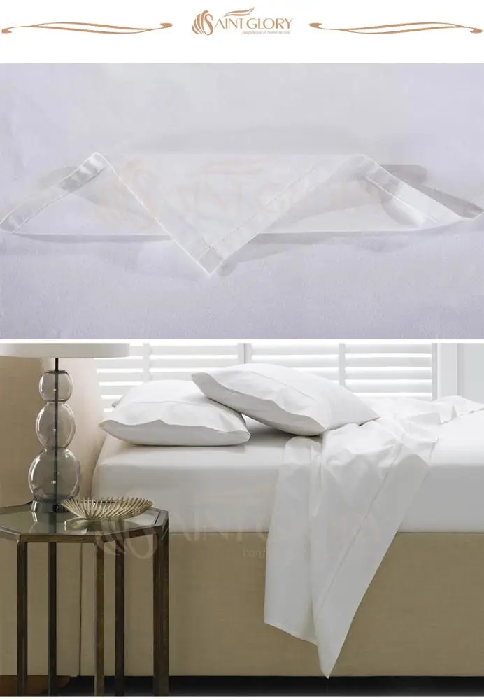 Plain White Cotton Flat Bed Sheet Set Hotel Home Draps Buy Hotel Flat