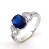 Factory Wholesale Oval Silver Ring With Gold Plating