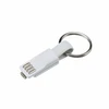 Hot selling Mini USB cable with factory price and keyring support logo printing 2in1 charging cable as promotional gifts