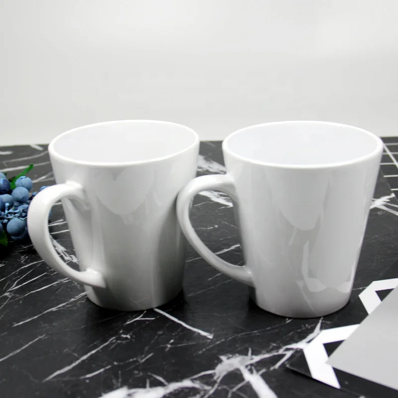 

White Cone Ceramic Cup Sublimation Blank Coffee Mug For Promotion/Decoration