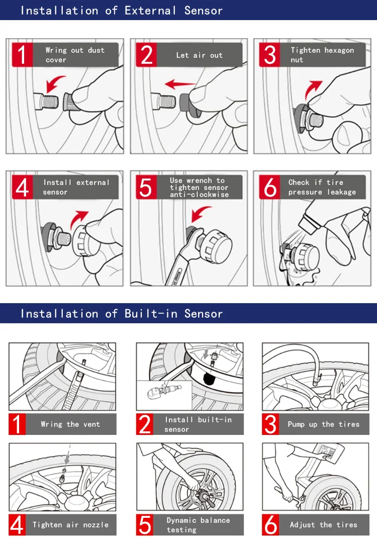 Internal car tire pressure monitoring system tpms ble