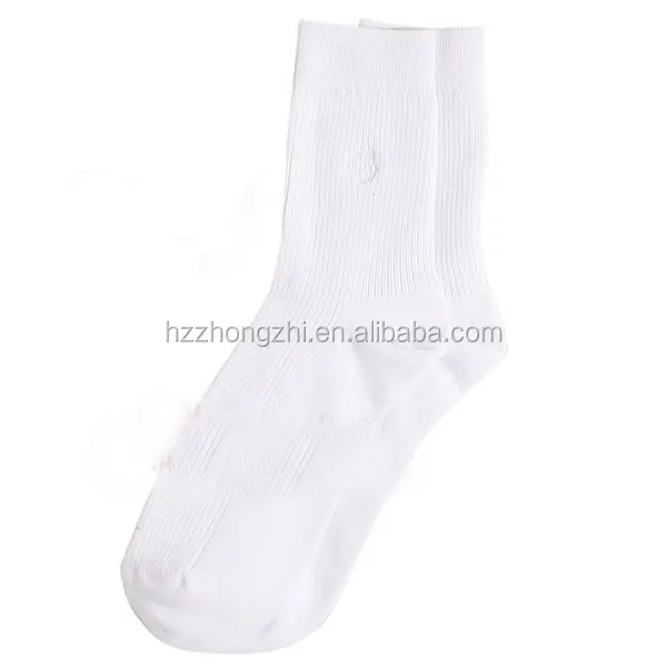 

Plain white folded cuff children school weed socks