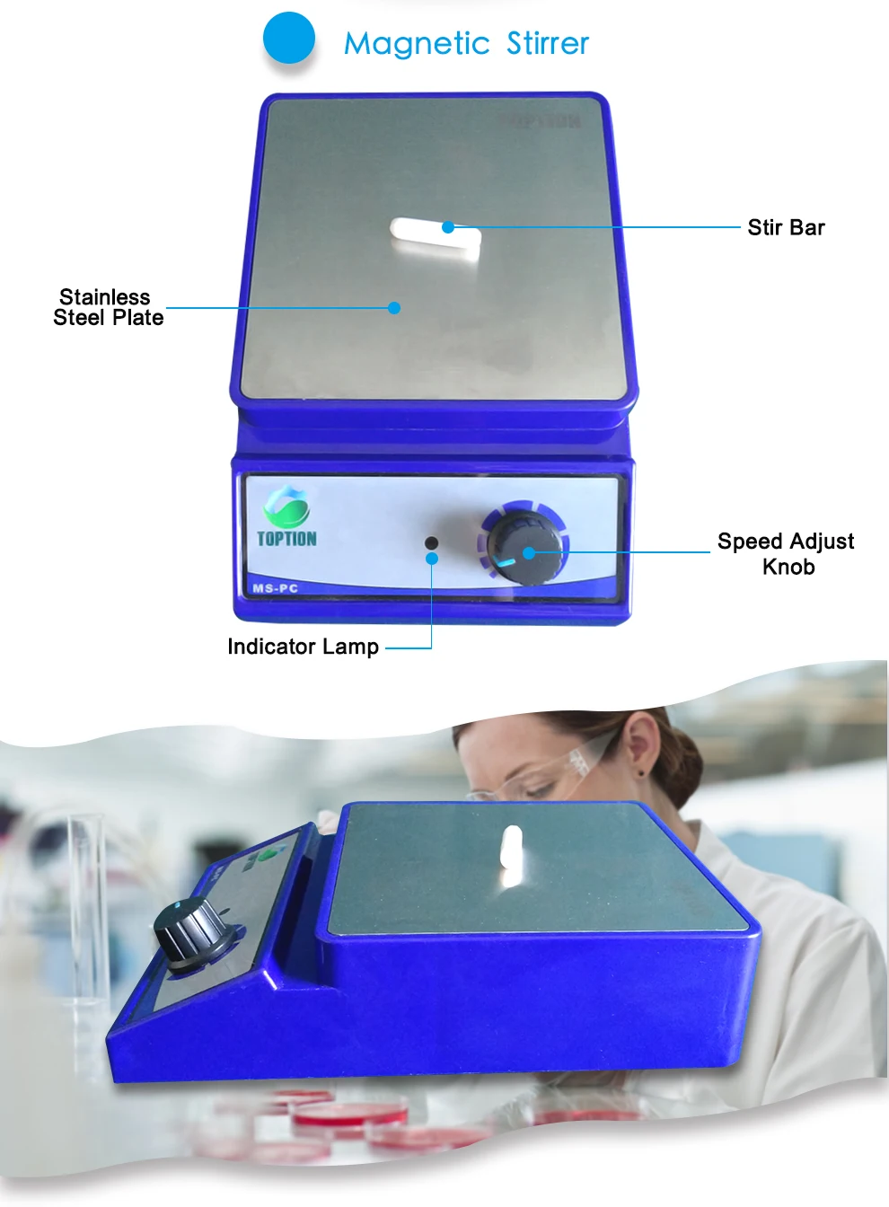 Toption Laboratory Device Stirrer Used In Chemistry And