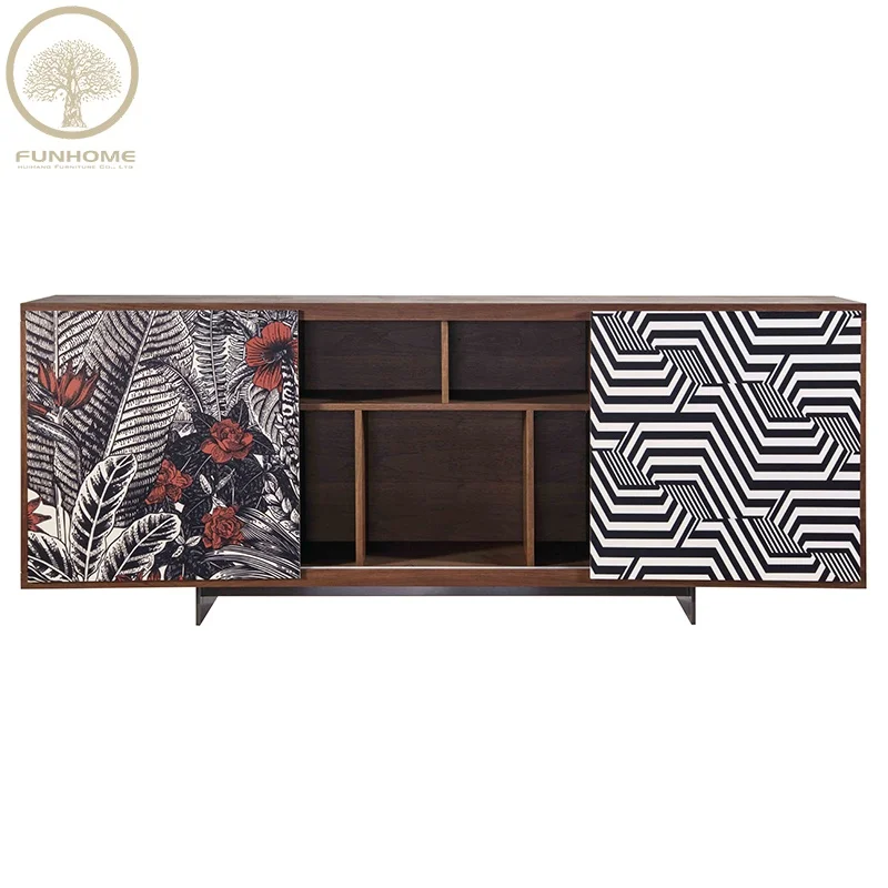 

Living Room Wood Veneer I Shaped TV Cabinet Modern TV Cabinet, Same as picture