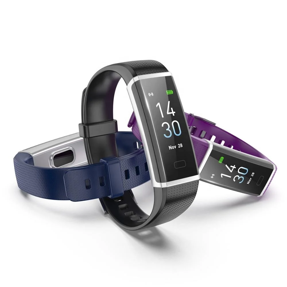 

2019 New Upgrade smart bracelet fitness tracker with heart rate monitor, Black blue green pink rose
