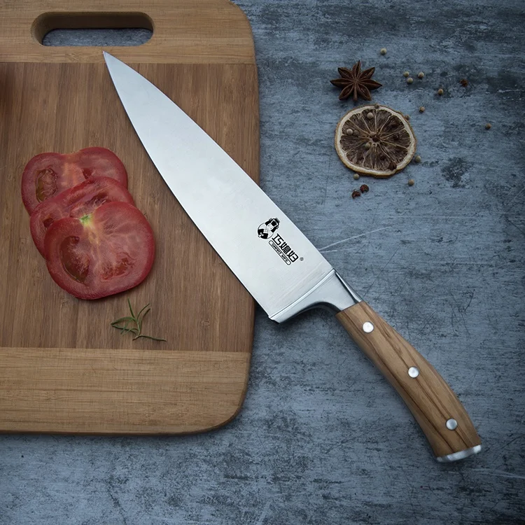 

New design 8.5" Chefs Knife German Din 1.4116 Stainless Steel Kitchen Knives with Olive Wood Handle