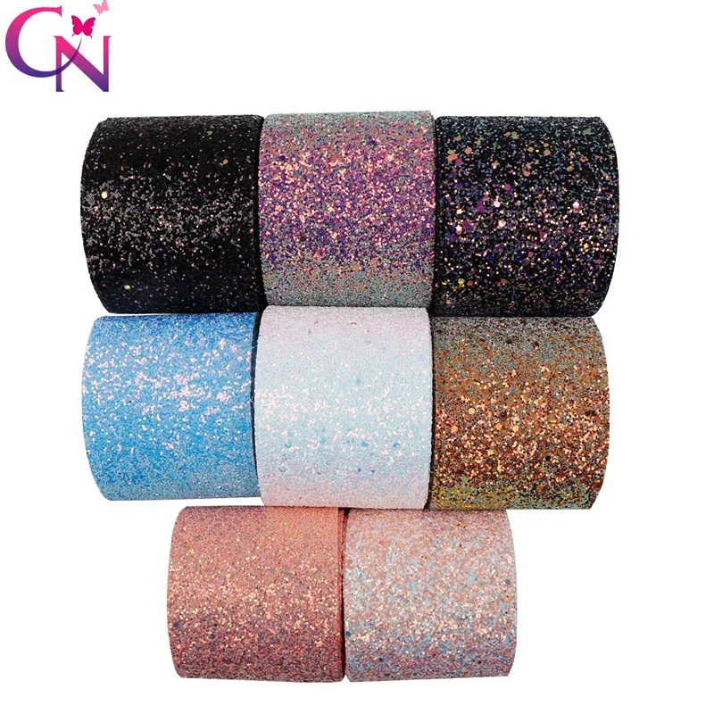 

75mm New Shiny Chunky Glitter Ribbon Blingbling Soft Fabric Handmade Material DIY Hairbow Accessories