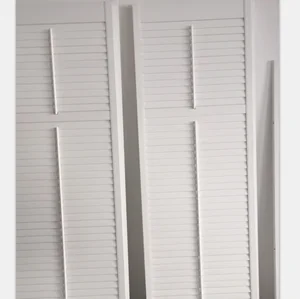White Color Interior Solid Window Wood Shutter